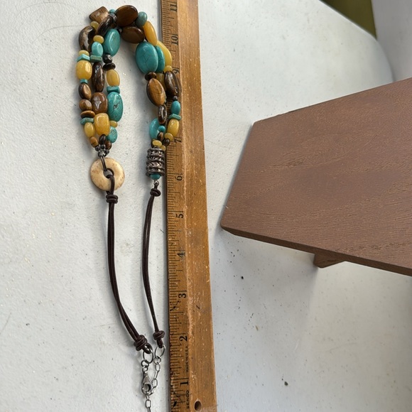 Turquoise, sterling and tigers eye silpada necklace - Picture 4 of 4